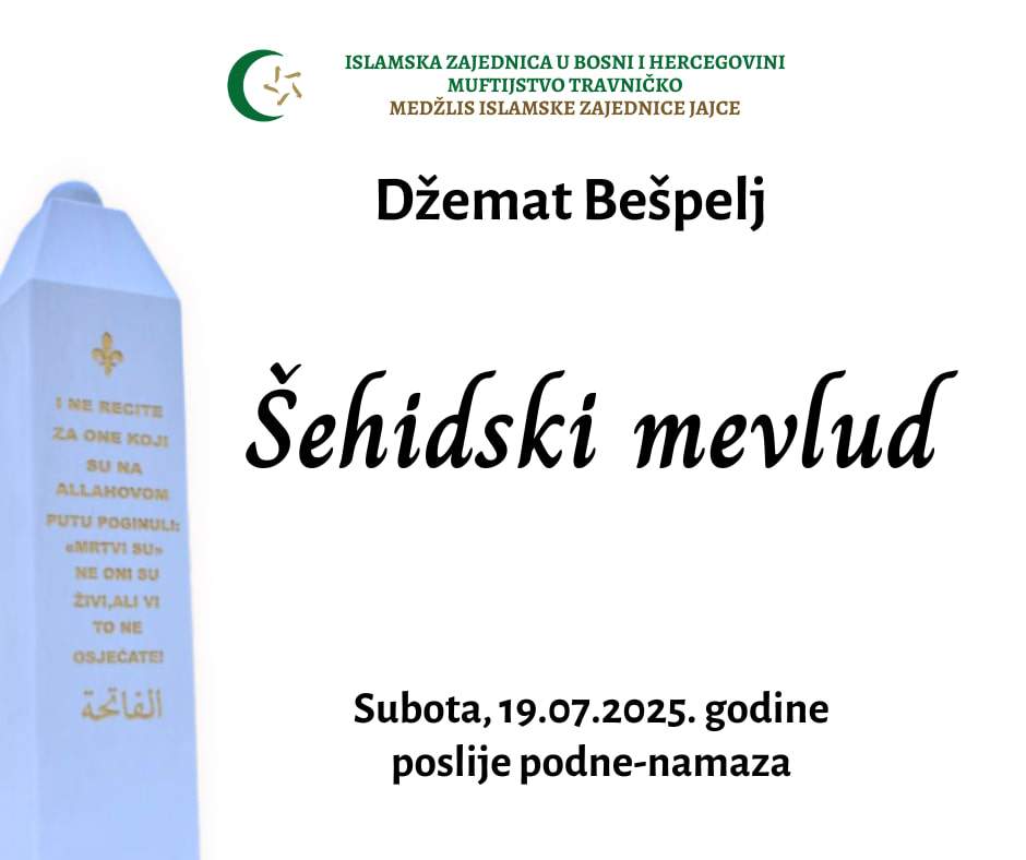 Bešpelj .jpg - U subotu šehidski mevlud u džematu Bešpelj
